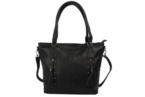 dariya® Freizeit Shopper/Tragetasche - schwarz - PU 